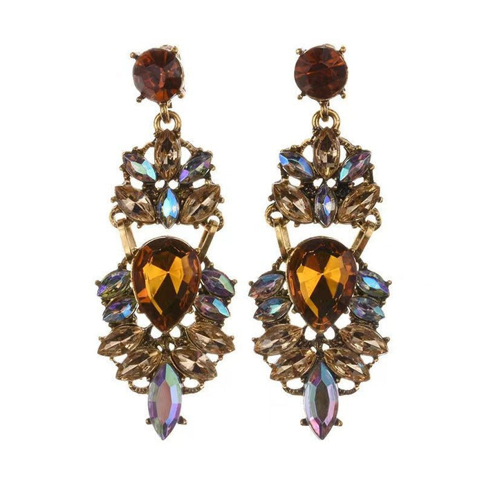 Statement Rhinestones Large Drop Earrings (MAC327)