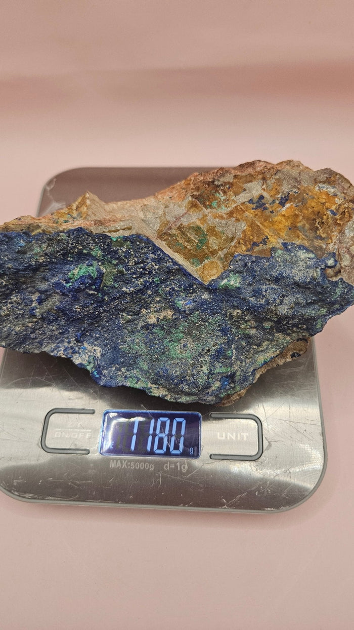 Striking Malachite Azurite Rough Specimen - 1180g | Deep Blue & Vivid Green Copper Mineral