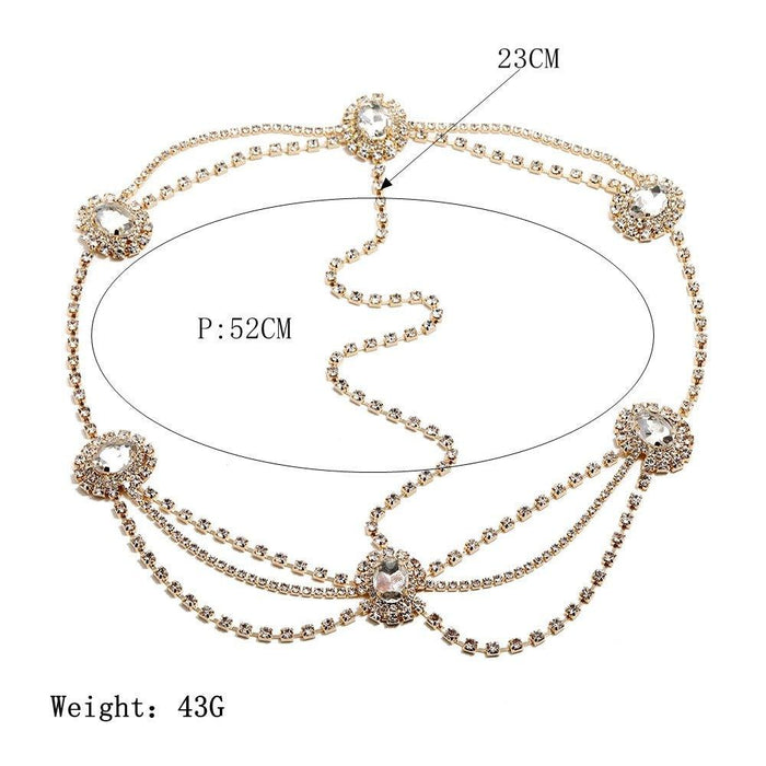 Stylish Multi-layered Rhinestone Tassel Forehead Headpiece(MAC151)