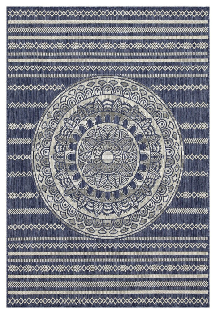 Sunshine - 5'3" X 7'3" Indoor, Outdoor Area Rug - Blue - Polypropylene
