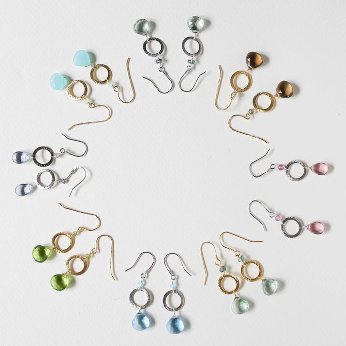The Airie Earring - Green Amethyst Silver
