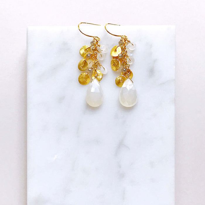The Aurora Earring - White Chalcedony
