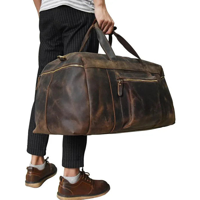 The Colden Duffle Bag | Large Capacity Leather Weekender by Steel Horse Leather