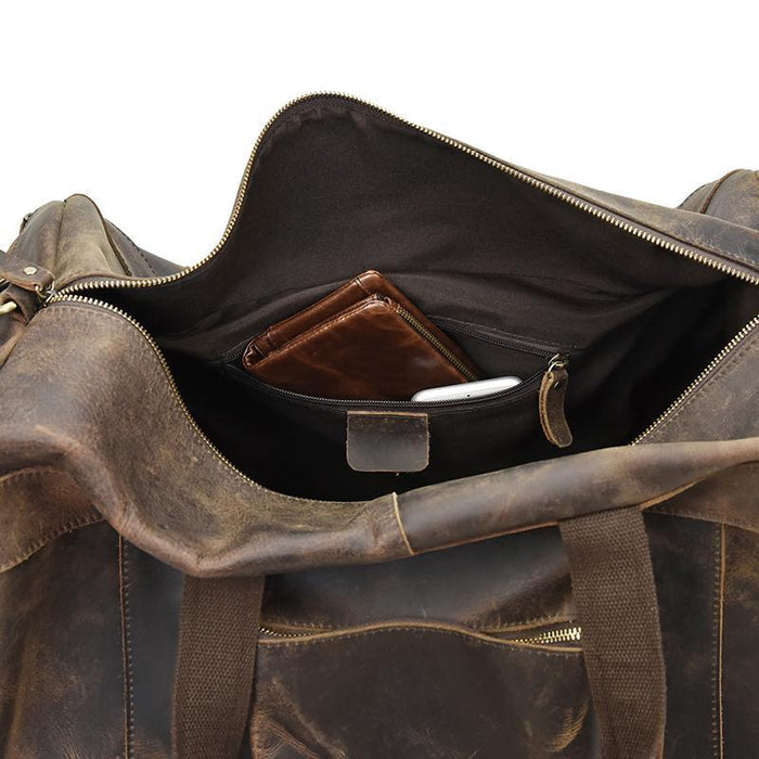 The Colden Duffle Bag | Large Capacity Leather Weekender by Steel Horse Leather