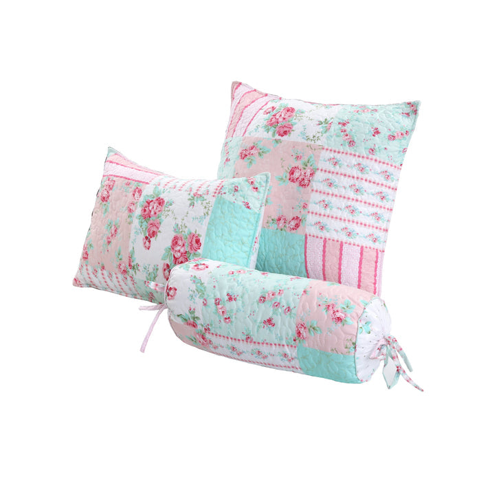 Tiffany Pink Blossom Floral Garden Girl Decor Throw Pillows (Set of 3)