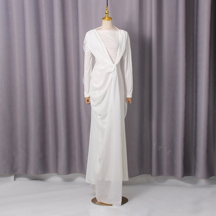 Twisted Drape Maxi Dress(MS364)