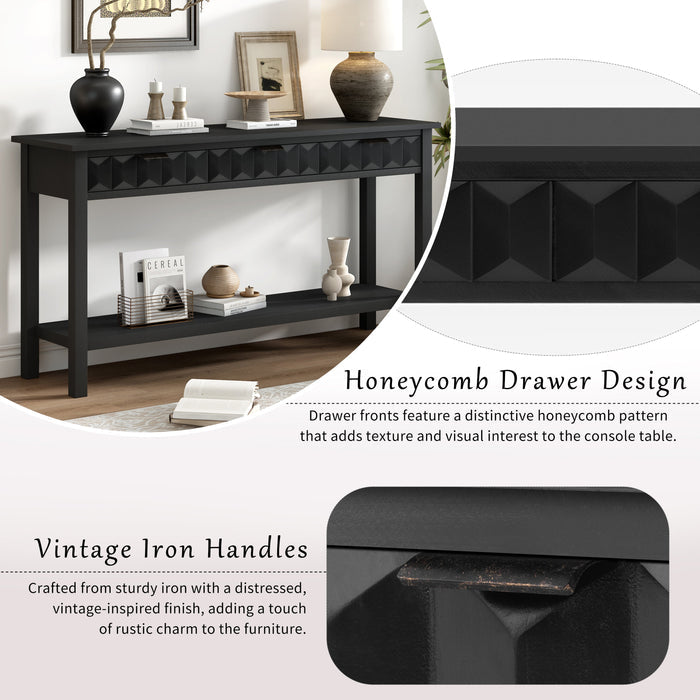 U_Style 58.3'' Fir Veneer Entryway Table