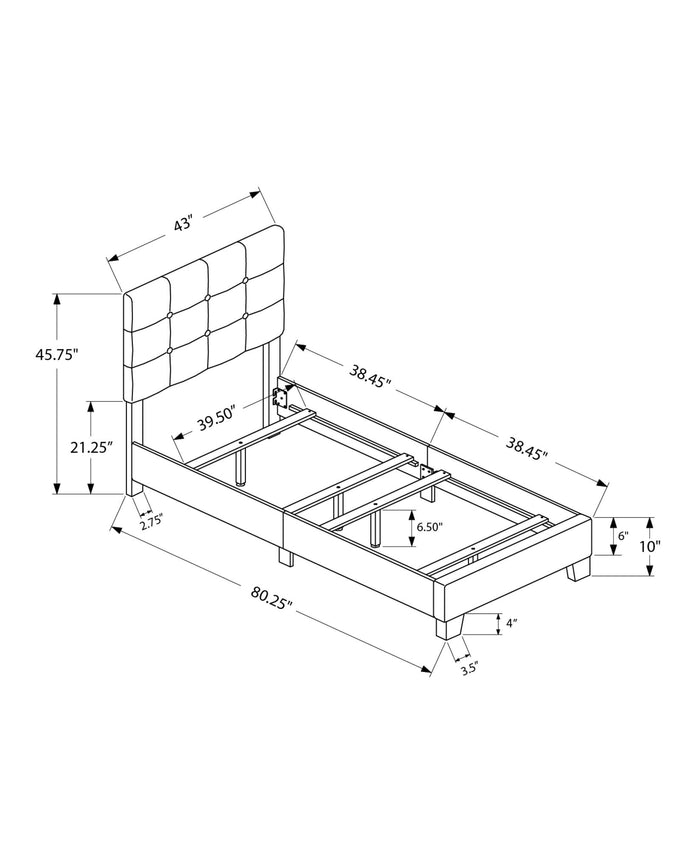 Upholstered Tufted Platform Bed Frame – Twin, Full & Queen in 4 Colors