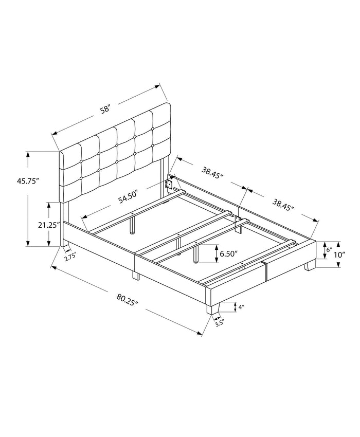 Upholstered Tufted Platform Bed Frame – Twin, Full & Queen in 4 Colors