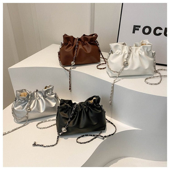 Versatile Chain Shoulder Crossbody Pleated Cloud Bag(MAC201)