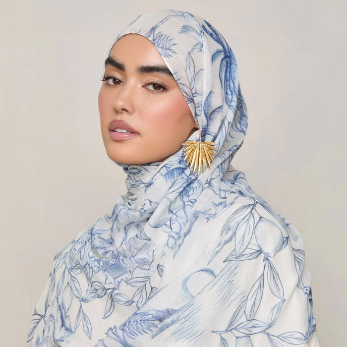 Versatile Watercolor Print Headscarf Soft Breathable Hijab (MH165)