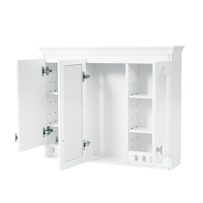 Wall Mount Mirror Cabinet With Adjustable Shelves, Soft Closing Hinges