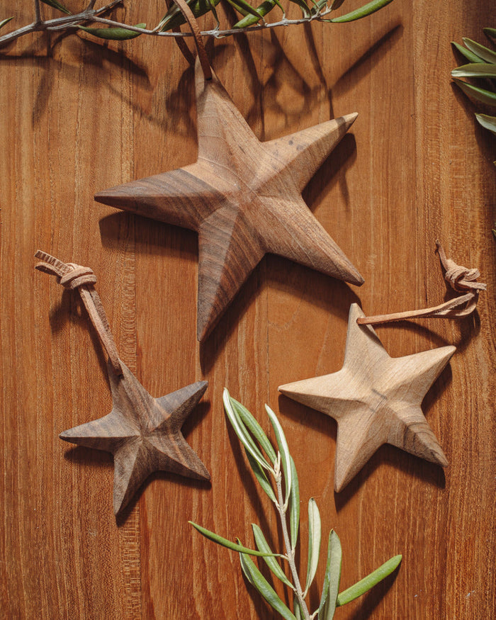Walnut Star Ornament