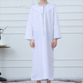 White Kaftan Thobe with Contrast Stitching(MKB025)