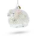 White Sparkling Bunny Glass Christmas Ornament