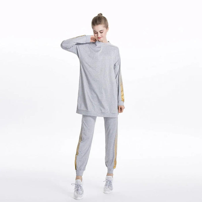 Women's Casual Two Piece Sweatsuit Set - Long Sleeve Crewneck and Joggers(MB008)