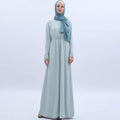 Women's Mint Green Abaya with Pearl Buttons & Pockets - Mariam's Collection