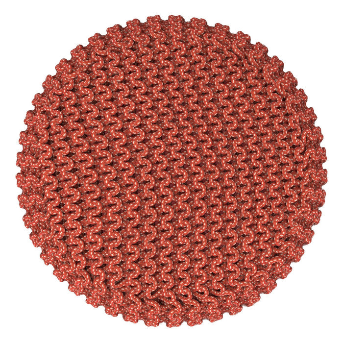 Wynne - Round Knitted Outdoor / Indoor Pouf - Orange